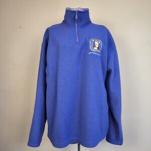 Disney Vintage Pooh Tigger Half Zip Fleece Pullover Sweatshirt Size L